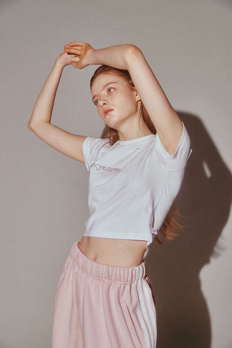 Lace Tape Track Pants Pink