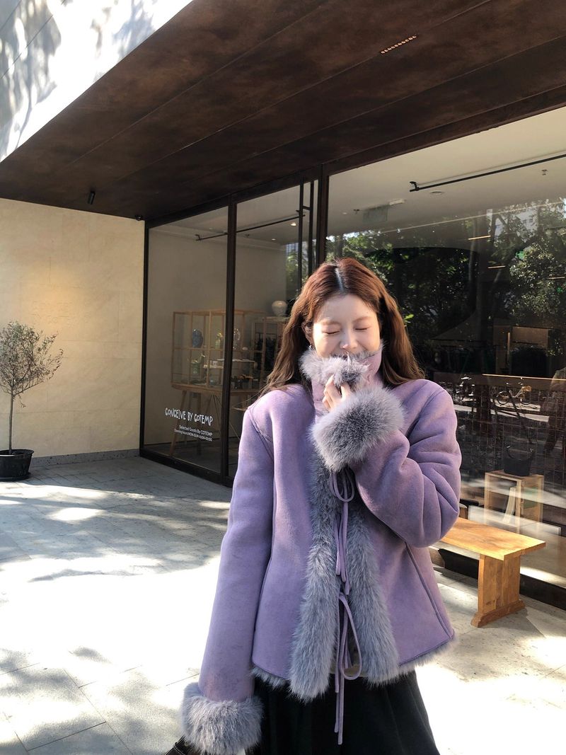 dereborujo（ドレボルゾー）の「Lavender Mink Strap Mustang Jacket（Jackets/Outerwear）」