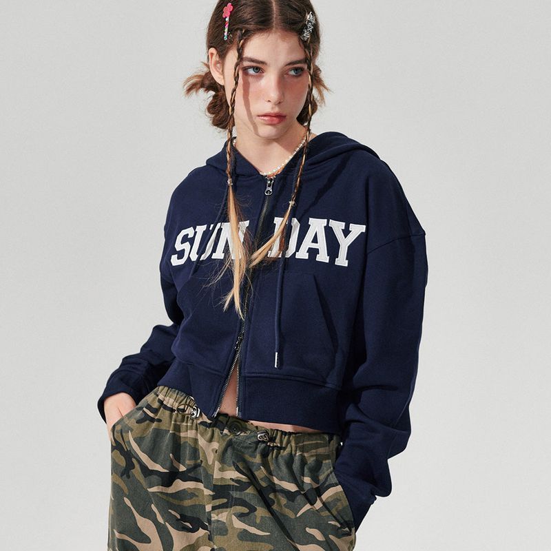 Sunday Crop Hood Zip-up [2 Color]