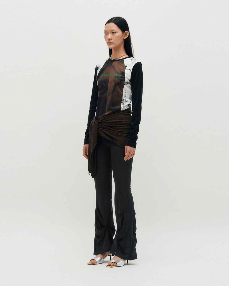Sheer Layering Pants _ BLACK