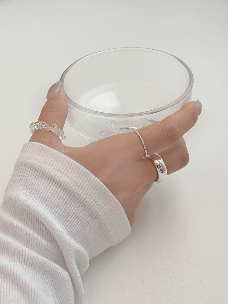 [4 set] summer beads layered ring set / bold summer ring