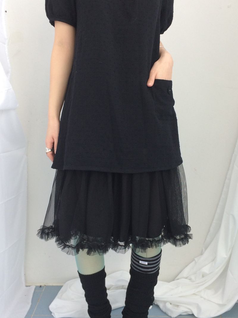 Pocket button puff blouse
