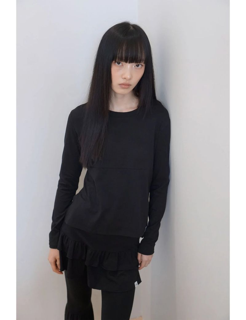 BACK RIBBON T-SHIRT(BLACK)