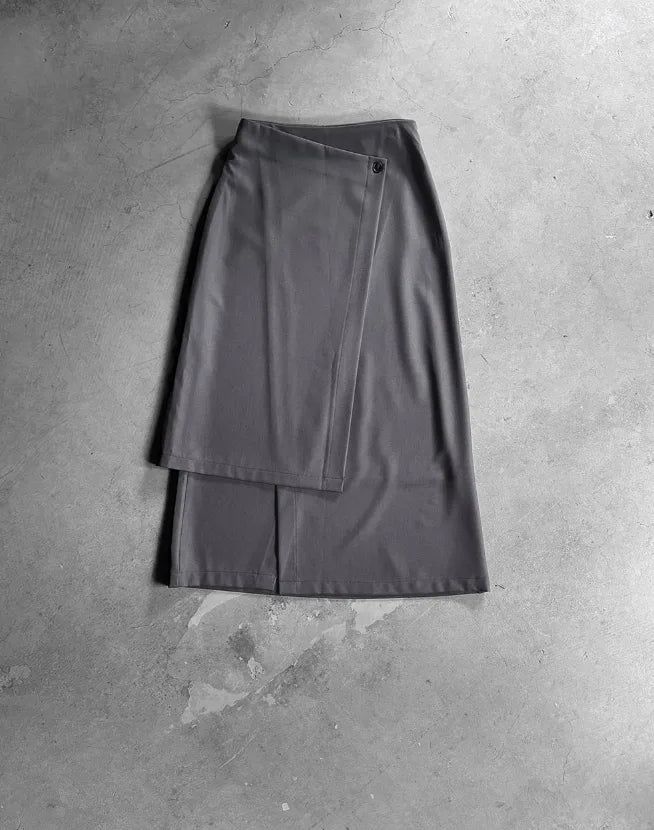 Siu Slit Layered Long Skirt