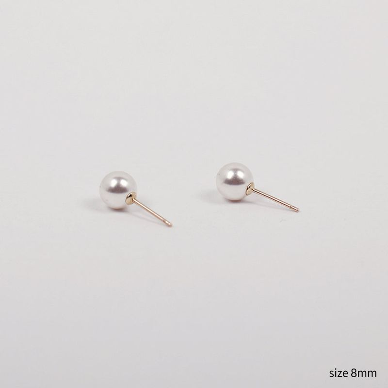 Less is more（レスイズモア）の「14K Gold Swarovski Pearl Earring (8mm + 14k gold clutch)（Accessories）」