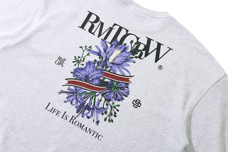 FLOWER RIBBON SWEAT SHIRT_LIGHT GREY