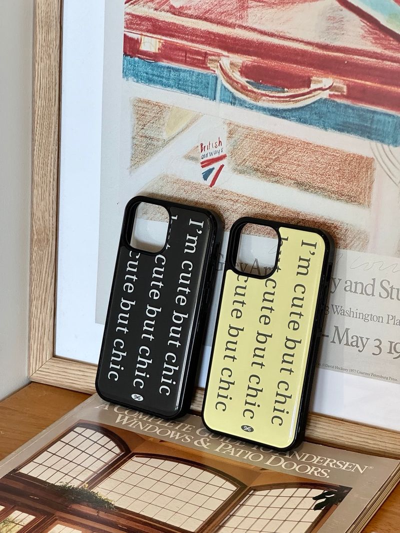 [MADE] cute but chic lettering epoxy bumper case_black