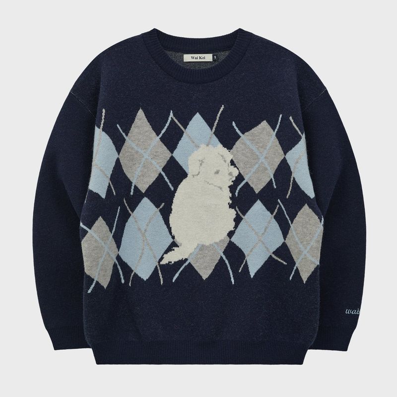 Maltese Argyle Crewneck Knit