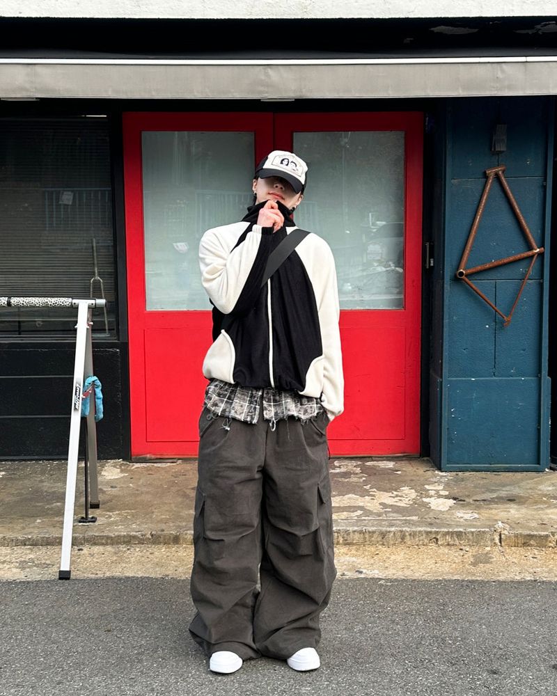 Work Cargo Pants 2C Peach Brushed Wide