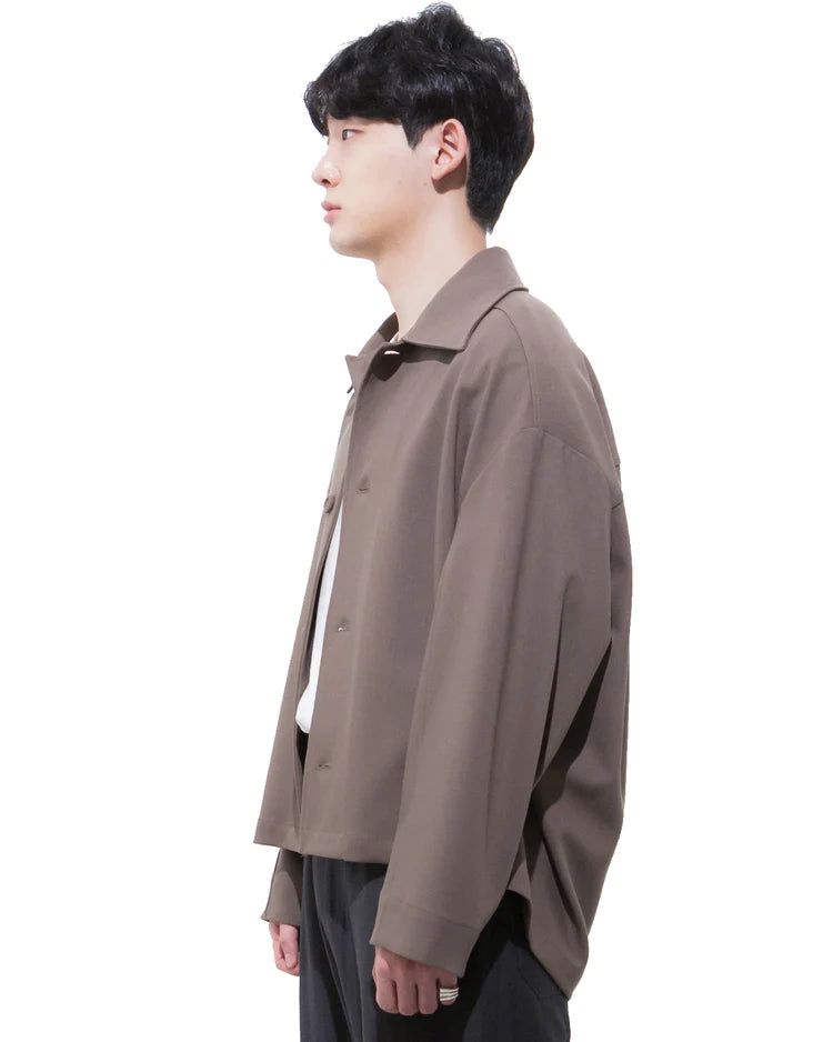 クロップシャツジャケット-BEIGE （送料込）- WooStore