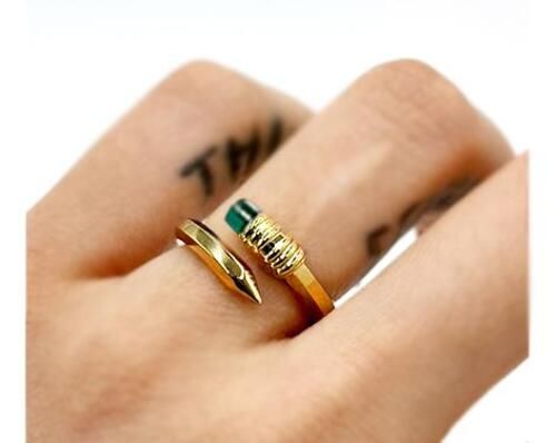 Linning Ring Silver 2 green Onyx