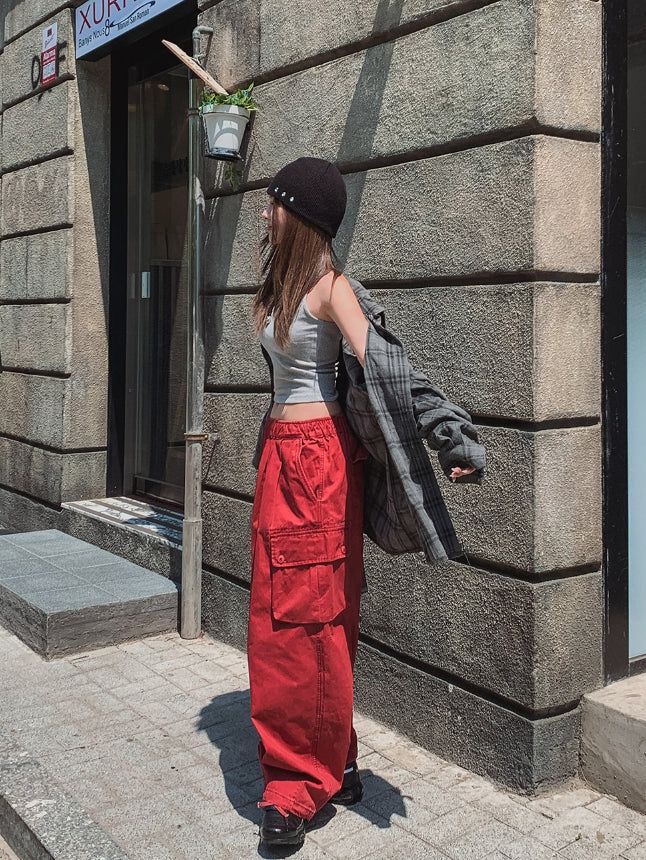 [Planned Product] Summer Pigment Strap Cargo Balloon Pants