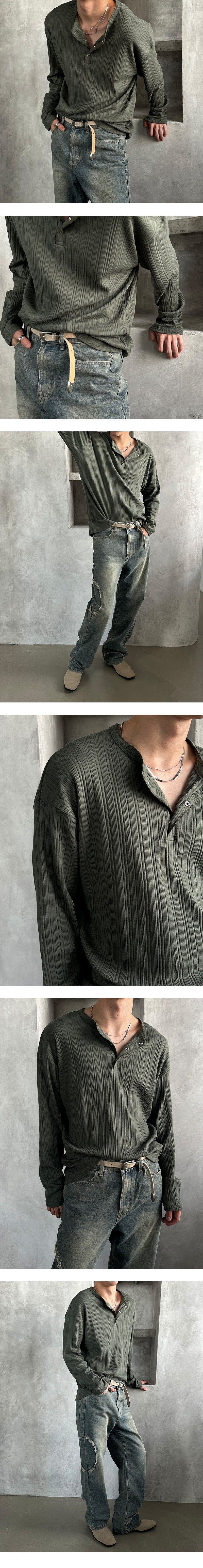 [F/W] Golgi button henry neck long sleeves (4color)
