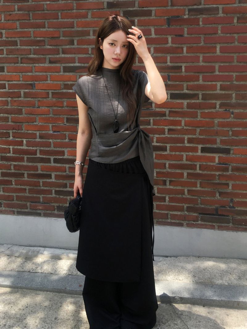 Moss wrap blouse