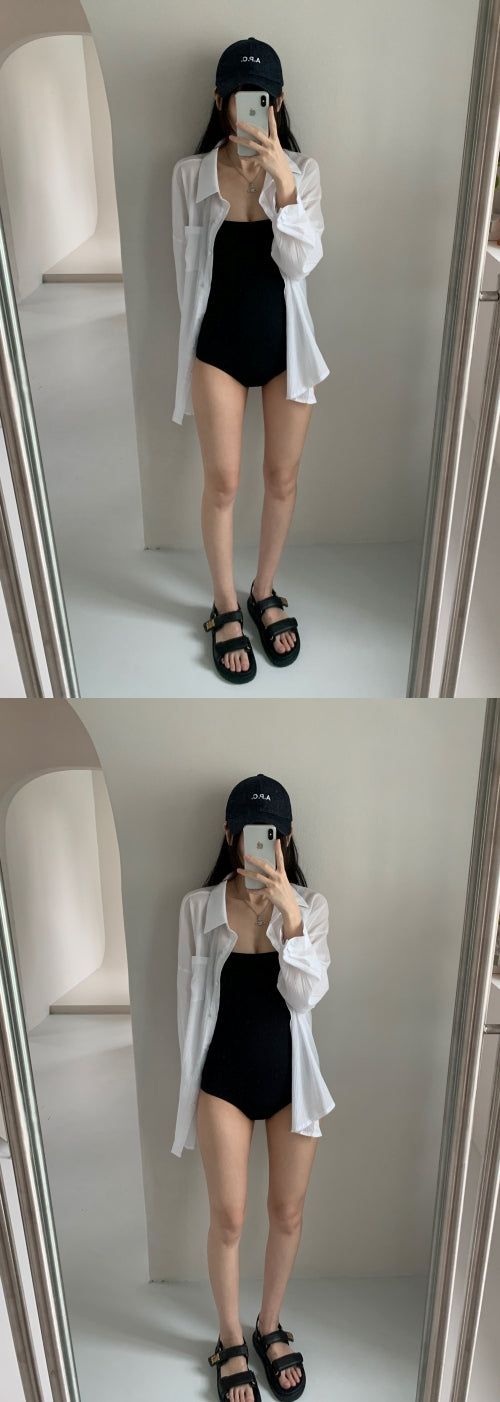 Label mu-ji monokini (one color)