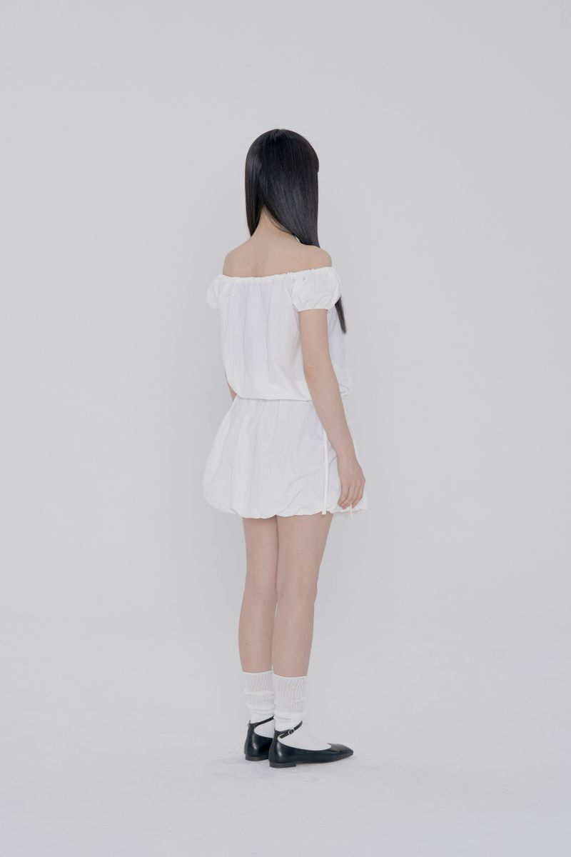 VOLUME NYLON SKIRT - WHITE
