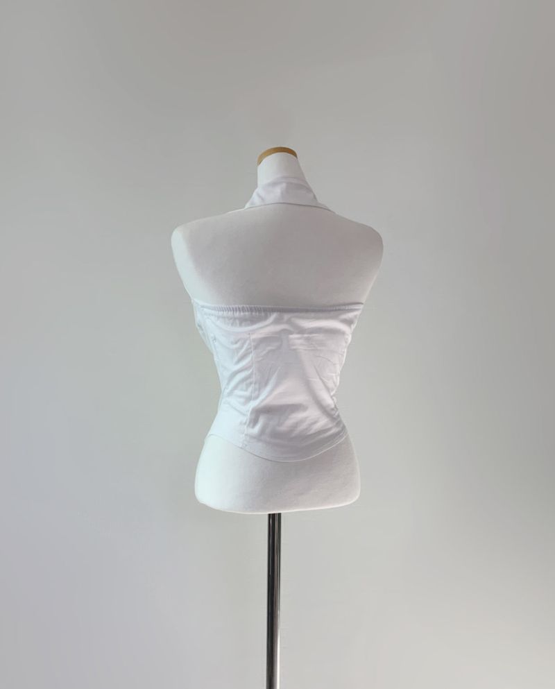 Eriso button halter top (white)