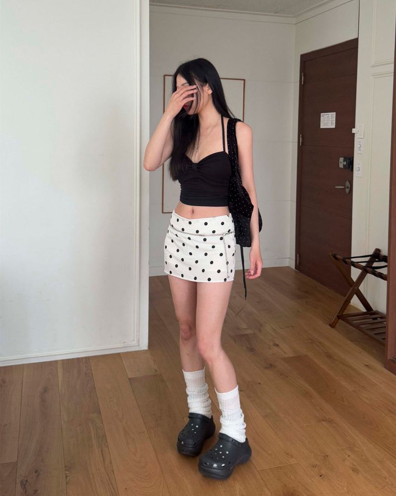 Dot mini skirt