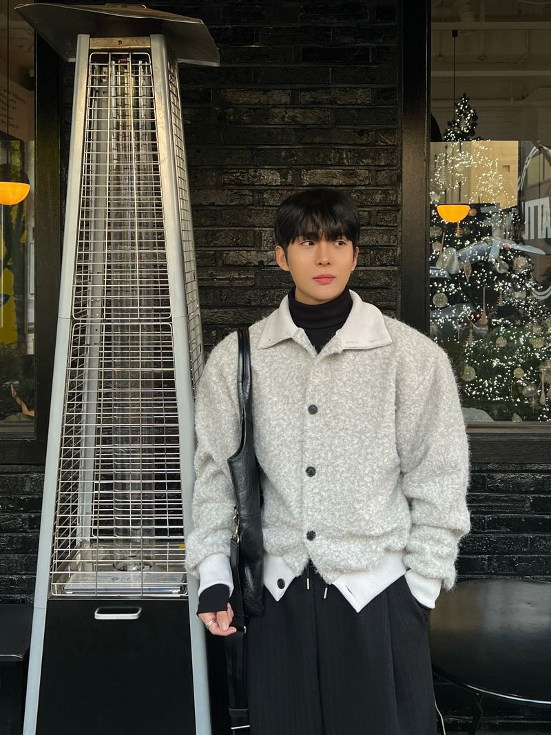 INF High-neck cardigan