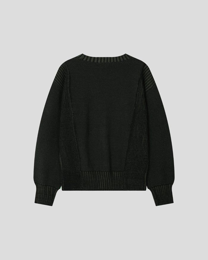 (UNISEX) Two-Tone Round Knit