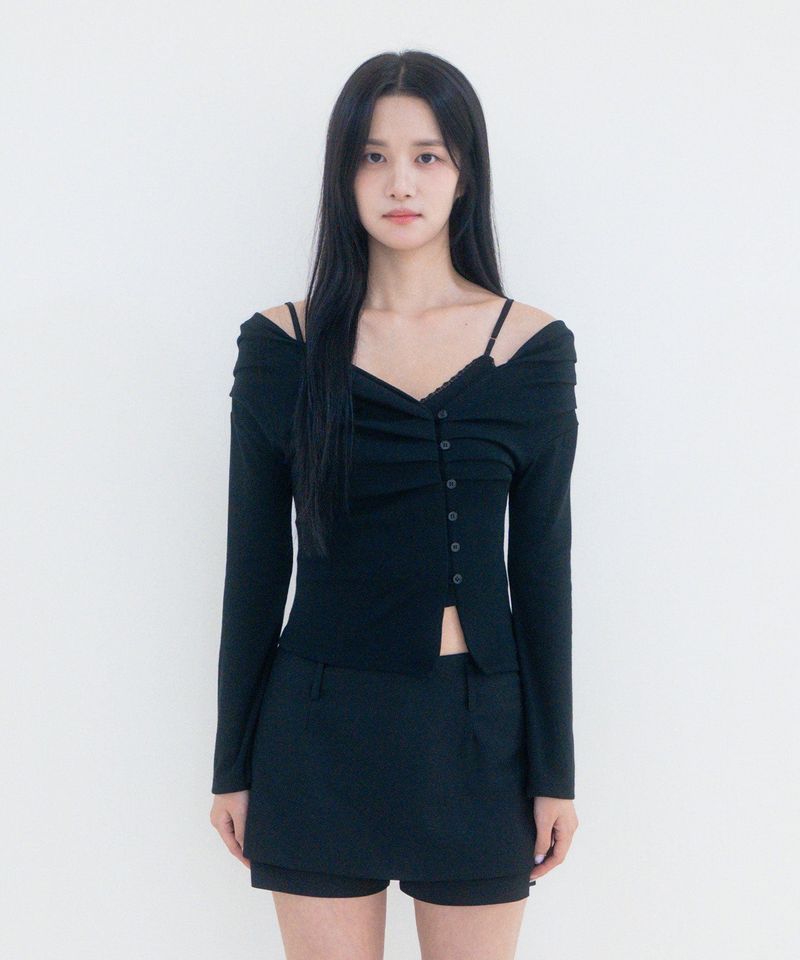 Not your rose（ノットユアローズ）の「Rin cardigan set (Black)（Tops）」