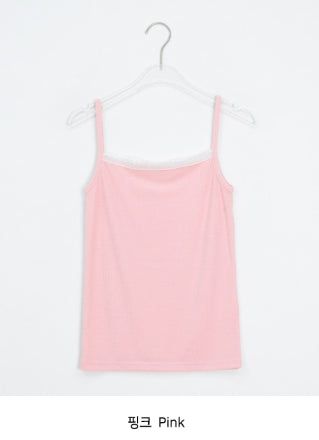 Arone Lace Ribbed Layered Layered Strap Sleeveless