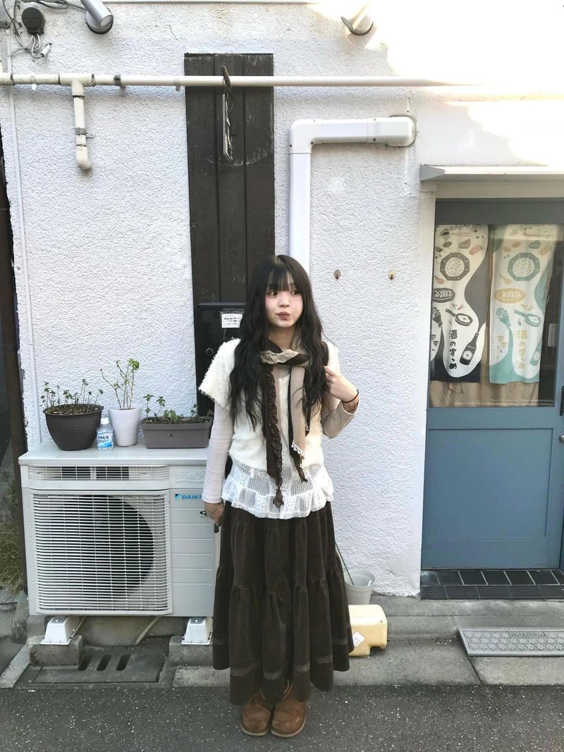 seki velvet long skir