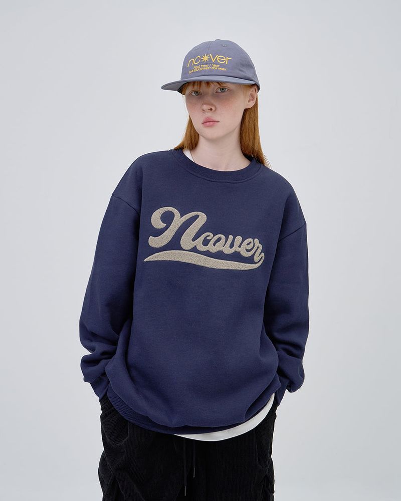  SCRIPT LOGO SWEAT SHIRTS - NAVY