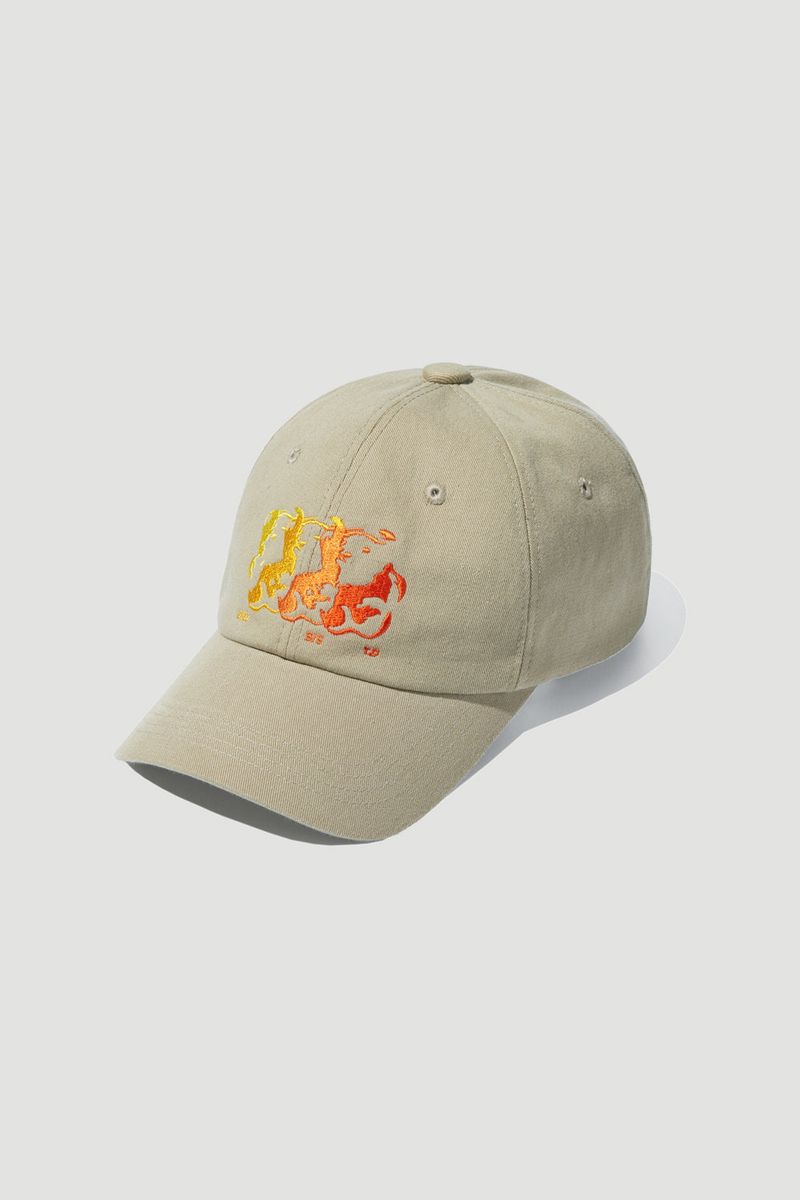 APIECEOFCAKE（ピースオブケイク）の「Flame Bear Ball Cap_Wood Grey（Hats）」