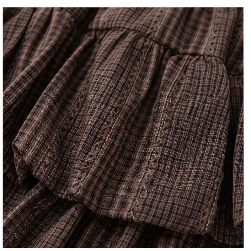 Marlene Check Tiered Mini Skirt