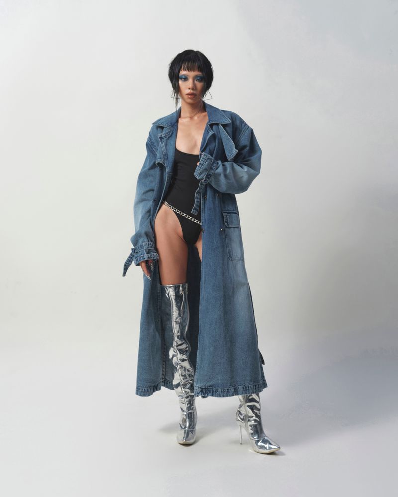 TATICHU（タティチュ）の「BLUM - Double Breasted Denim Trench Coat（Jackets/Outerwear）」