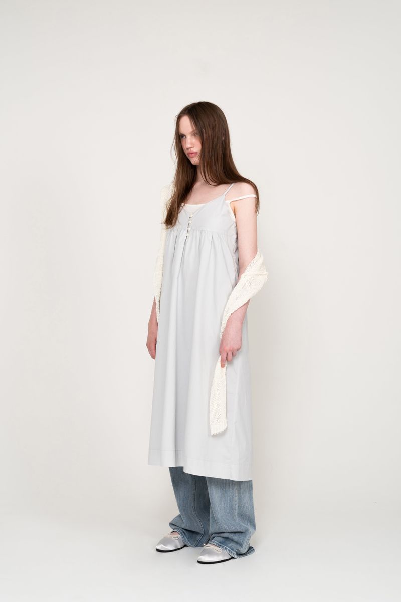 [3rd-Order] LAYERED SLEEVELESS LONG DRESS (LIGHT GREY)
