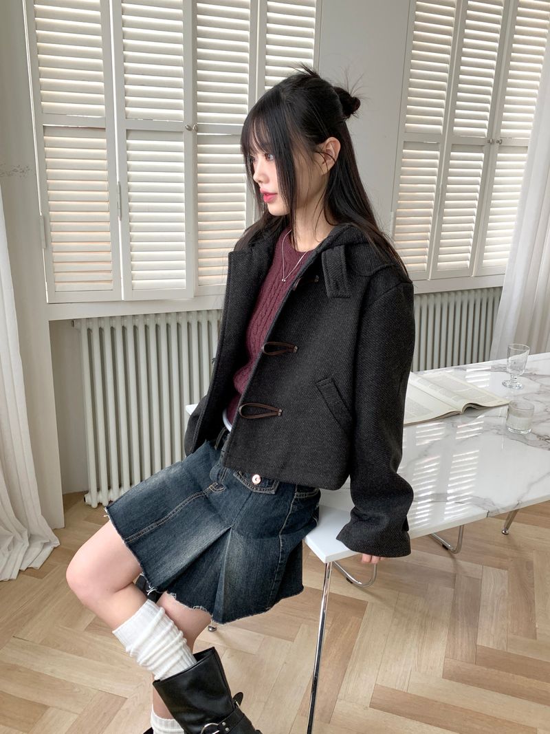 [MADE] Arco Wool Herringbone Tteokbokki Short Duffel Coat