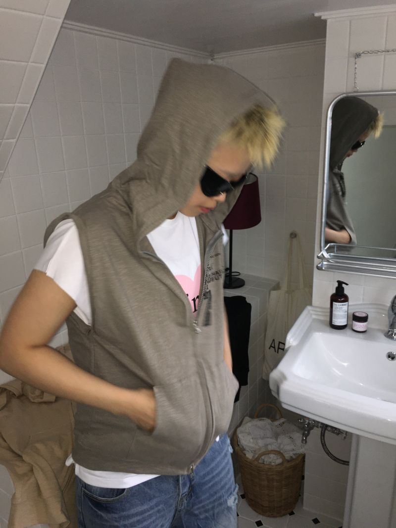 Vintage Hooded Vest(4c)