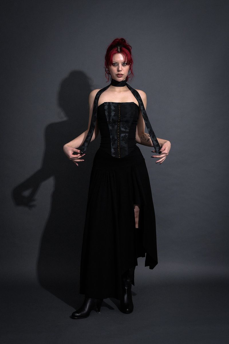 ROMANTIC PRINTED CORSET #BLACK LACE