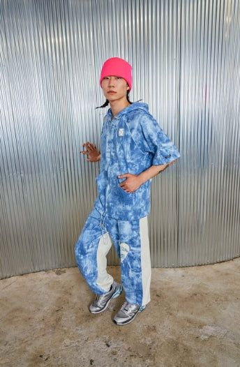 heart jogger pants_ light blue