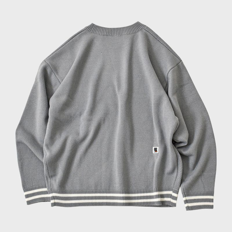 SMILING EYES KNIT SWEATER (GREY)