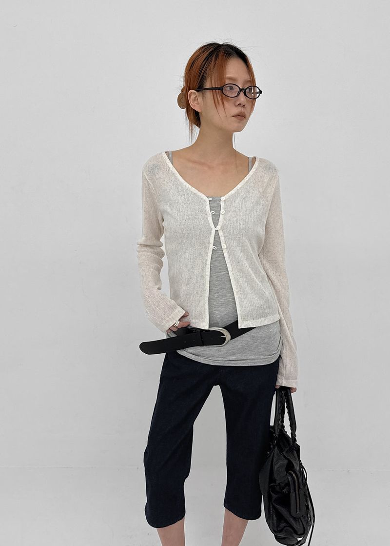 BLACKUP（ブラックアップ）の「[MADE] Sharel Linen Knit Cardigan（Tops）」