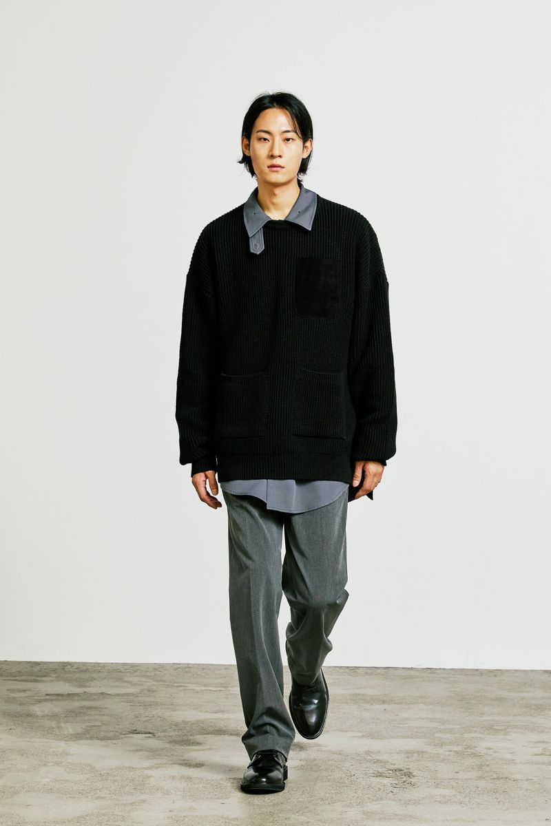 3 pocket loose fit knit black