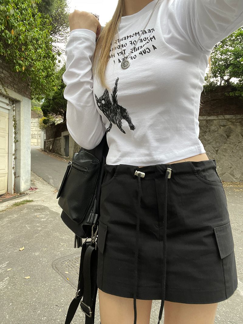 nylon low string mini skirt