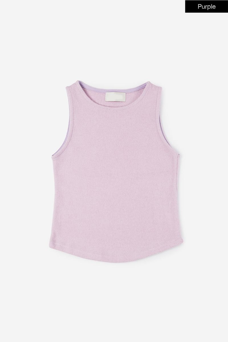 Hairy texture tank sleeveless top