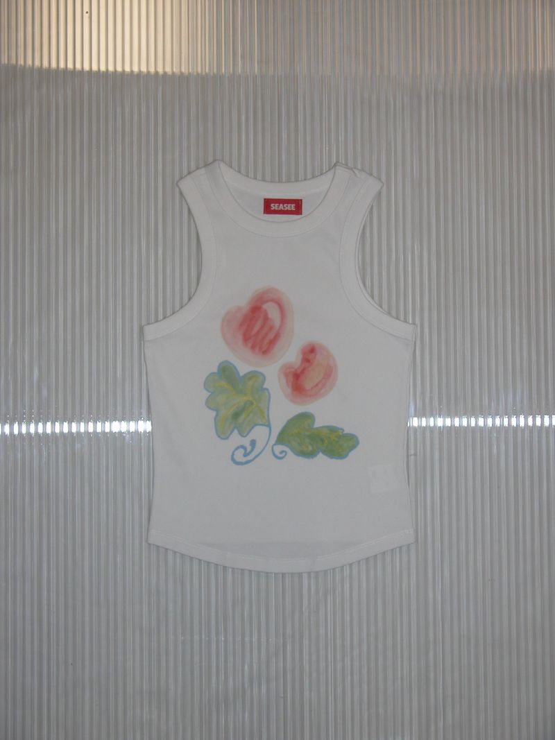 Pink Peach Sleeveless,White