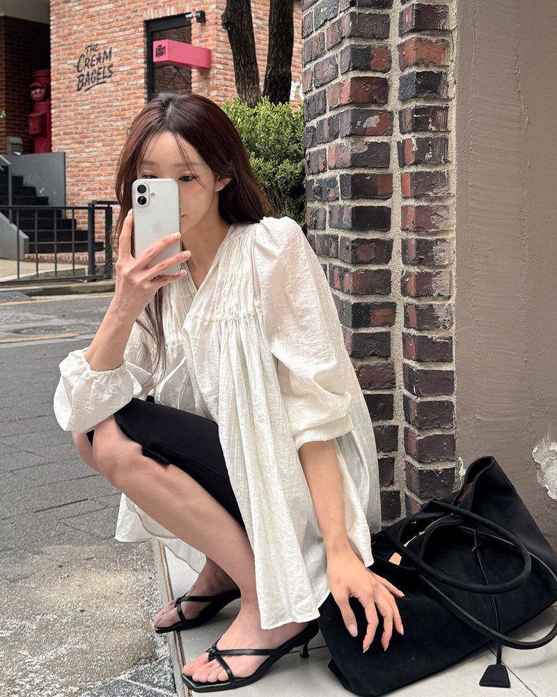Vantine shirring blouse