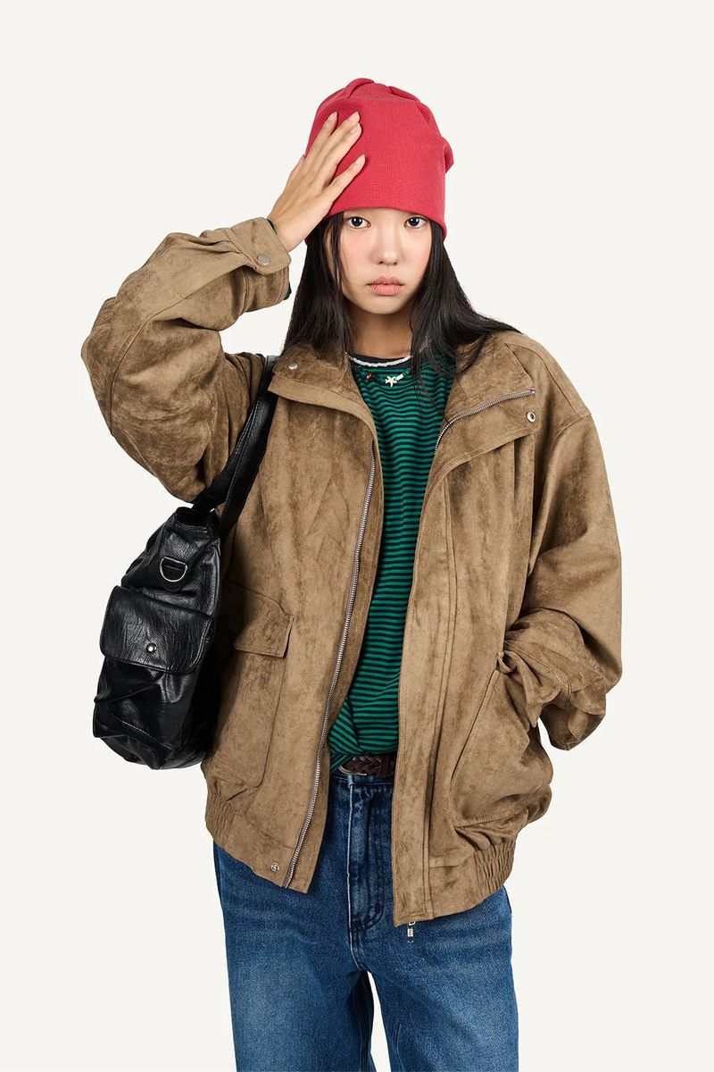 Raucohouse（ラウコハウス）の「Glow High-Neck Suede Jacket（Jackets/Outerwear）」