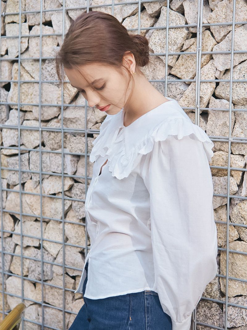 SAILOR COLLAR LACE BLOUSE_WHITE