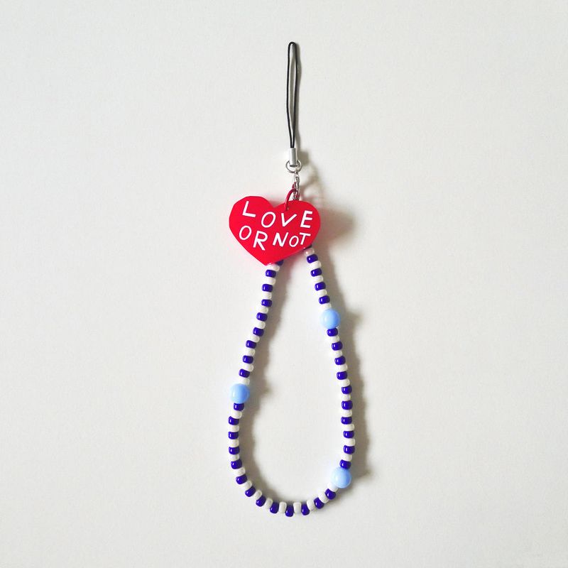 [MADE]Red Love-Marin Bead Strap