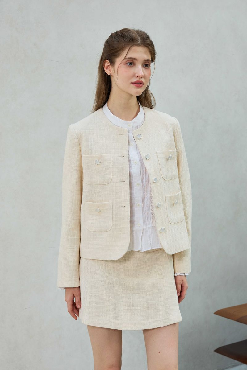 CHERISH TWEED SKIRT PANTS / WHITE