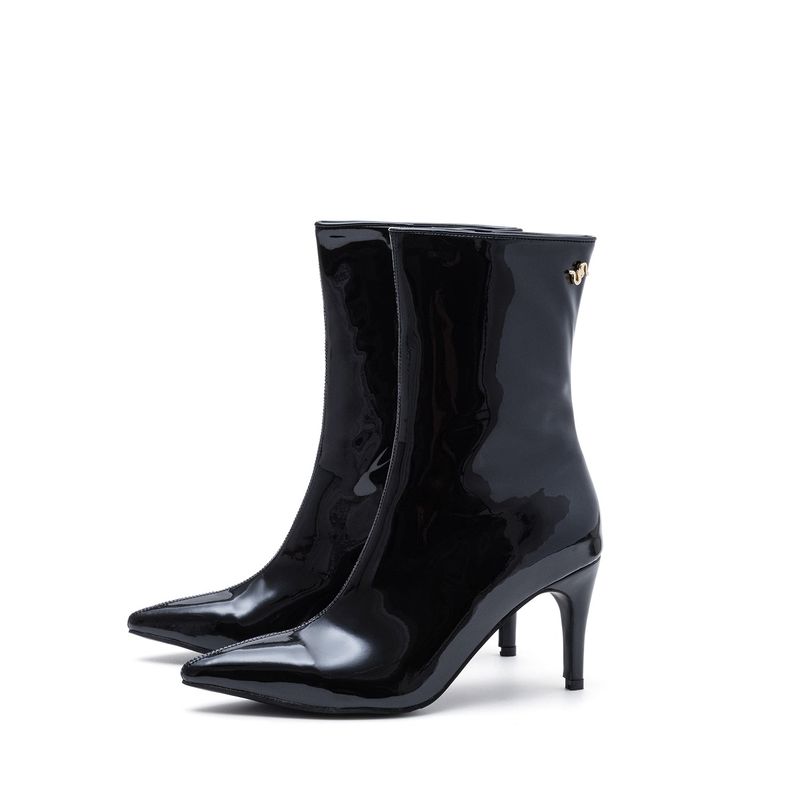 Slick Ankle Stiletto Heel(Glossy Black)
