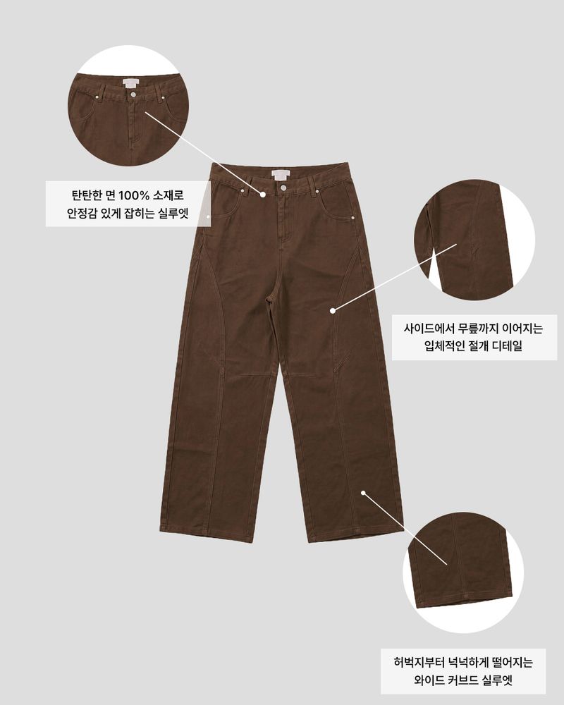 Orbit cut wide cotton pants