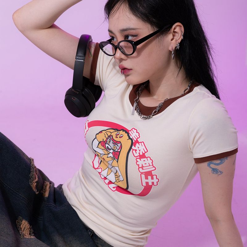Future Friend Slim Fit T-Shirt Vanilla Choco